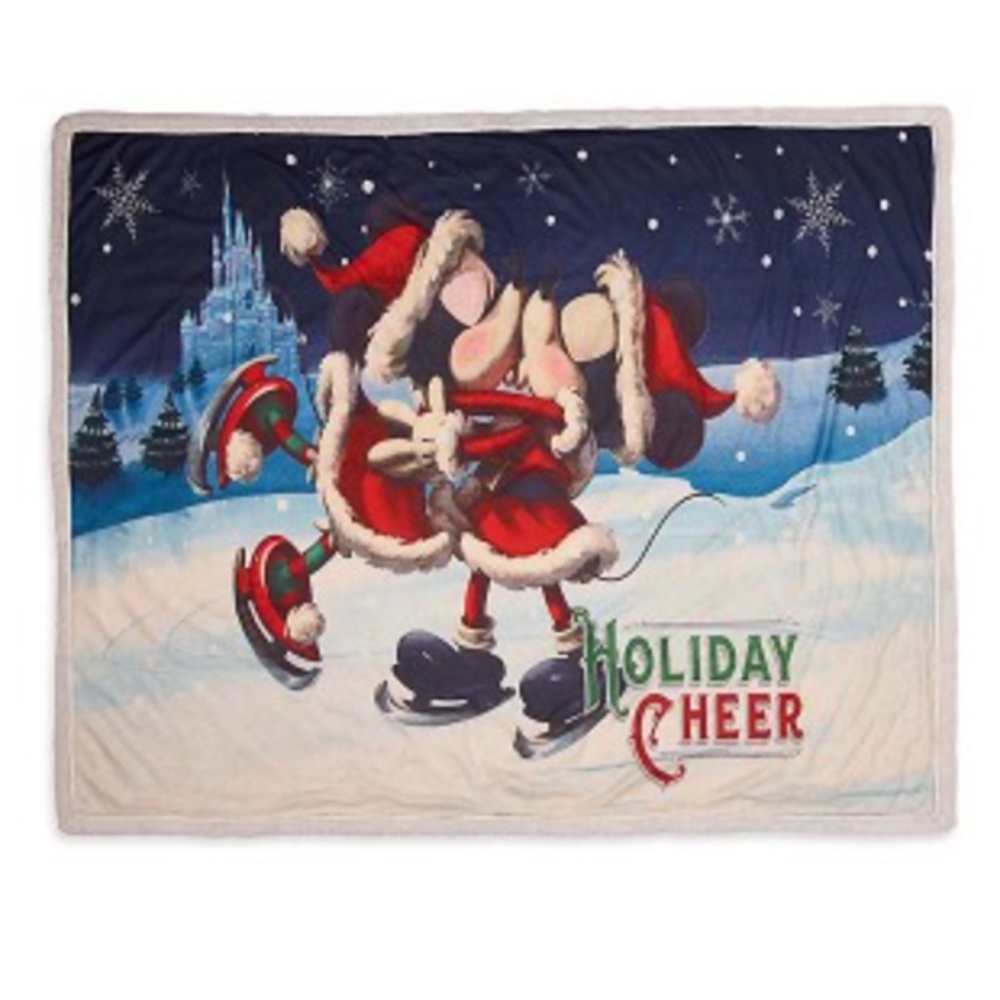 NEW Disney Holiday Throw Blanket Mickey and Minnie Holiday Cheer